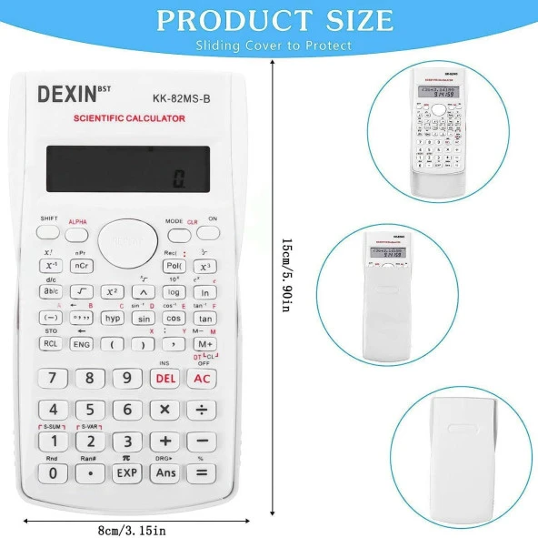 Valkyrie Dexin 240 Fonksiyonlu Çift Satır Bilimsel Hesap Makinesi Beyaz - 7