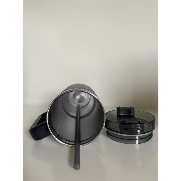 Stainless Steel Pipetli Yandan Tutmalı  0.89 Lt Seyahat Termosu - 3