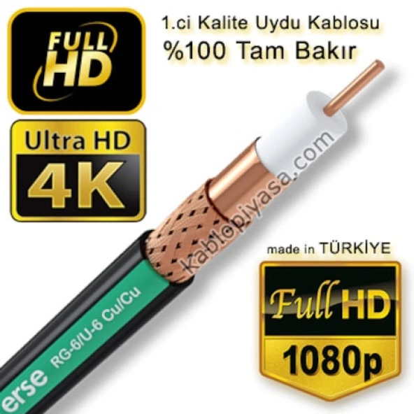 ERSE RG6/U6 BAKIR ANTEN KABLOSU %100 BAKIR (20 METRE )