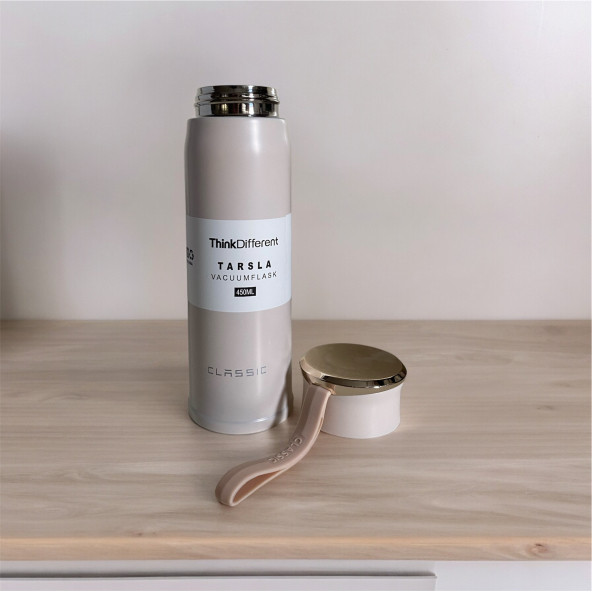 Classıc Stainless Steel Yandan Tutmalı 450 ml Sıcak/soğuk Günlük , Şık, Modern , Hediyelik Termos - 2