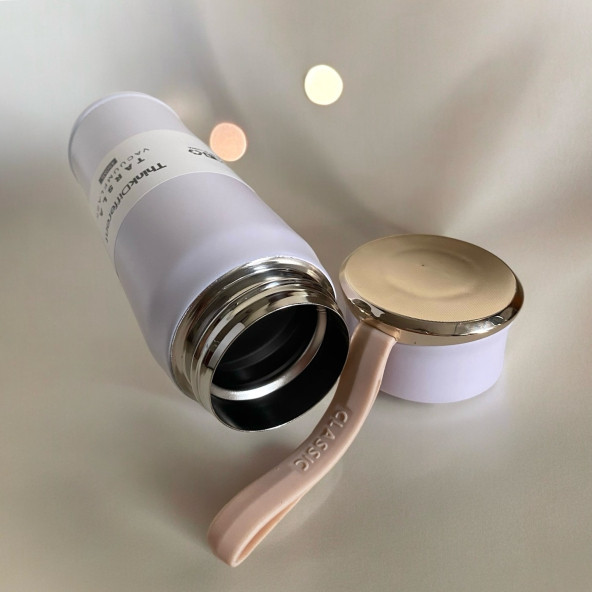 Classıc Stainless Steel Yandan Tutmalı 450 ml Sıcak/soğuk Günlük , Şık, Modern , Hediyelik Termos - 4