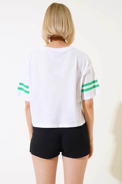 1996 Baskılı T-shirt Beyaz - Resim 3