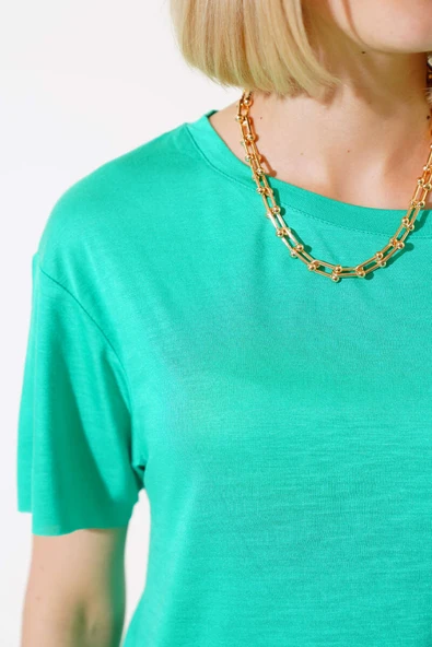 Salaş Basic T-shirt Yeşil - Resim 4