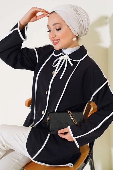 Bebe Yaka Ceket Siyah ürün görseli 1