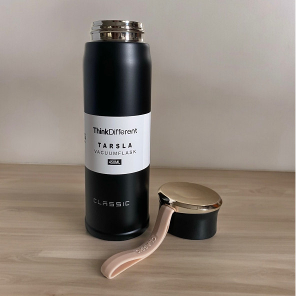 Classıc Stainless Steel Yandan Tutmalı 450 Mlsıcak/soğuk Günlük , Şık, Modern , Hediyelik Termos - 2