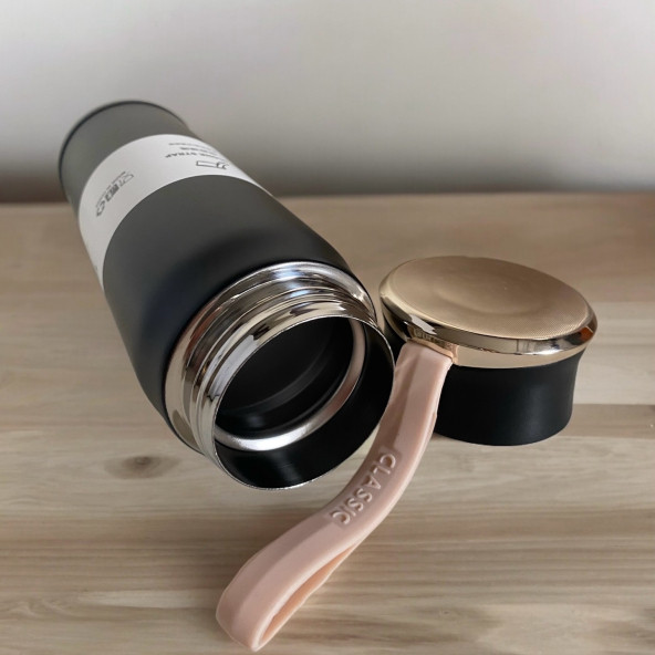 Classıc Stainless Steel Yandan Tutmalı 450 Mlsıcak/soğuk Günlük , Şık, Modern , Hediyelik Termos - 3