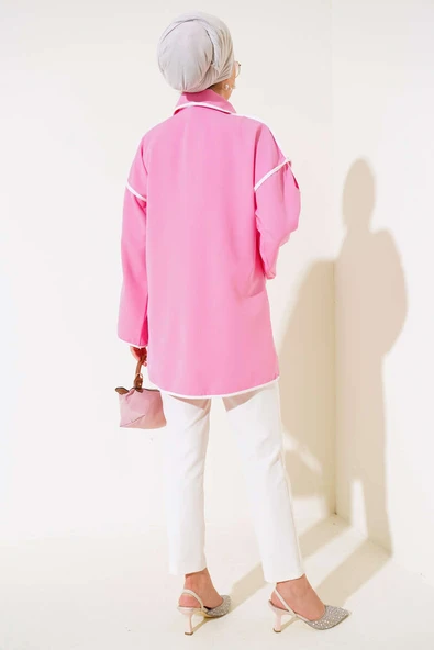 Bebe Yaka Ceket Pembe - 3