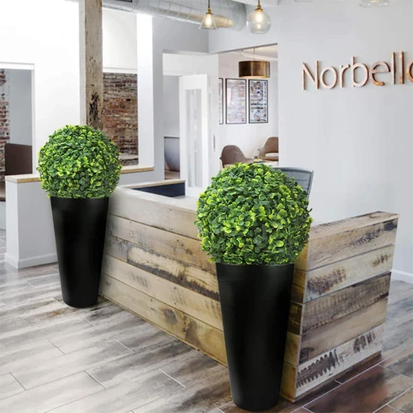 Nettenevime Yapay Çiçek Şimşir Top 36 CM Yeşil Top - Resim 2