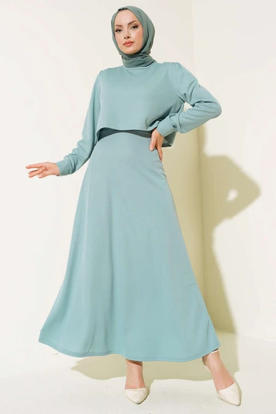 Kol Manşetli Etekli İkili Takım Mint ürün görseli 1