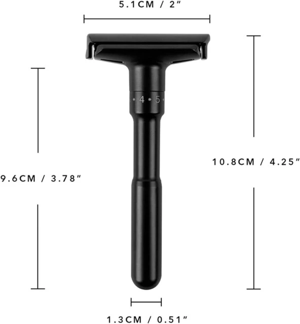 Valkyrie Metal Ayarlanabilir Manuel Geleneksel Tıraş Aleti Makinası 5 Jilet 6 Kademe Siyah - 5