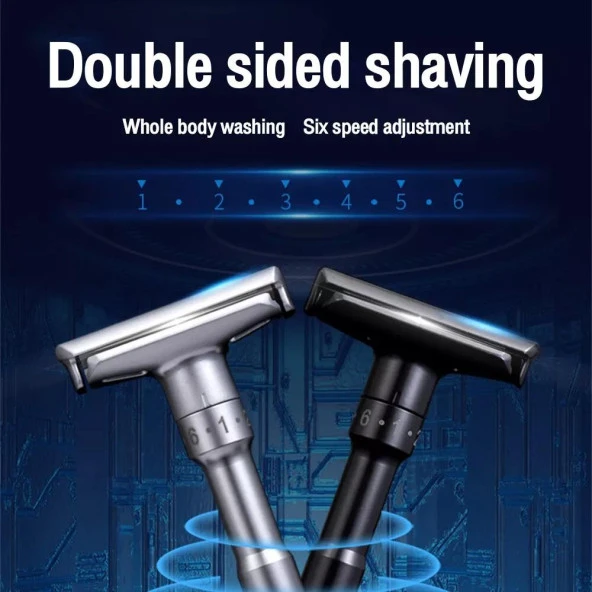 Valkyrie Metal Ayarlanabilir Manuel Geleneksel Tıraş Aleti Makinası 5 Jilet 6 Kademe Siyah - 7