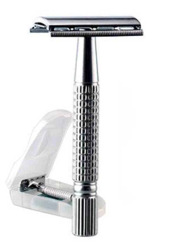 Valkyrie Paslanmaz Çelik Kutulu Manuel Geleneksel Traş Aleti Makinesi 5 Jilet - 4