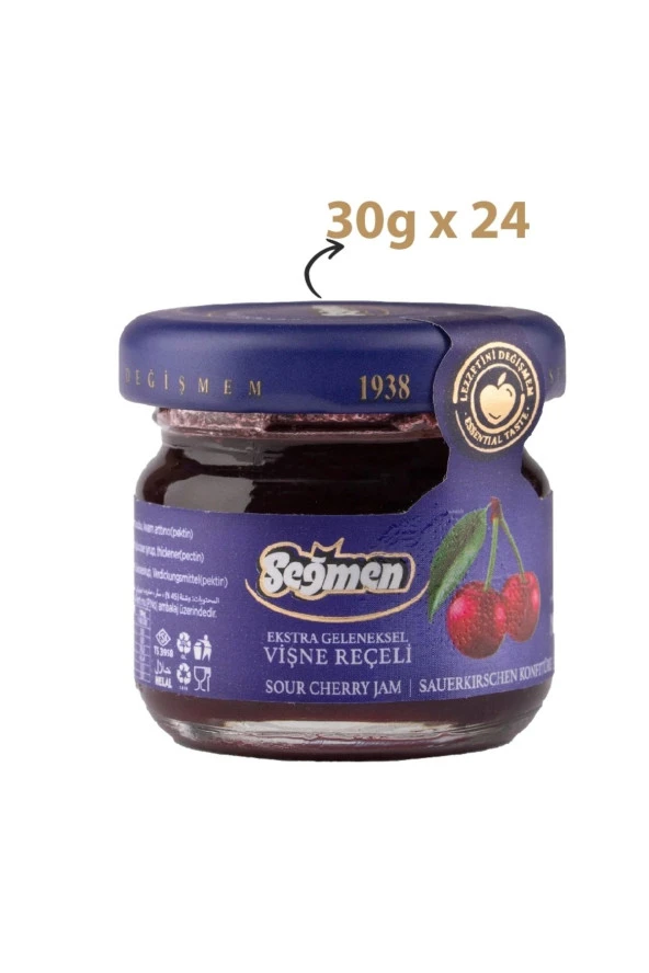 Seğmen Vişne Reçeli Kavanoz 30g (24'lü)