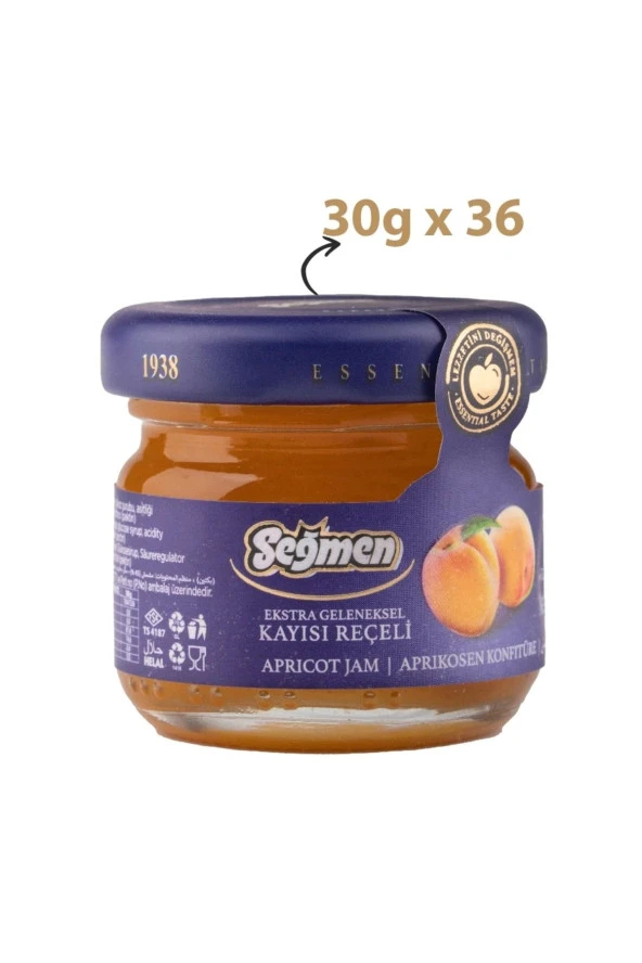 Seğmen Kayısı Reçeli Kavanoz 30g (36'LI)