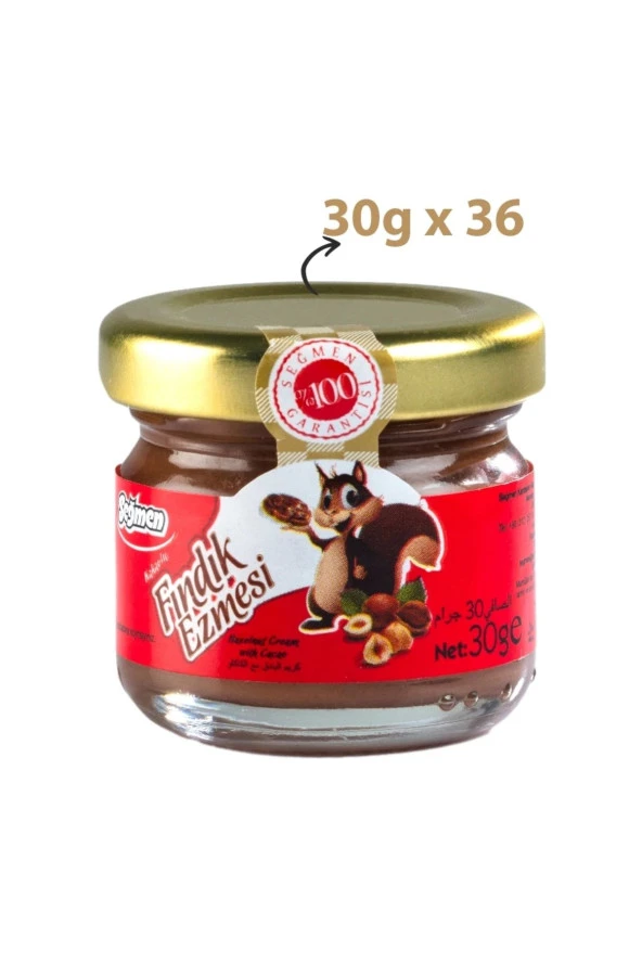 Seğmen Fındık Ezmesi Kavanoz 30g (36'LI)