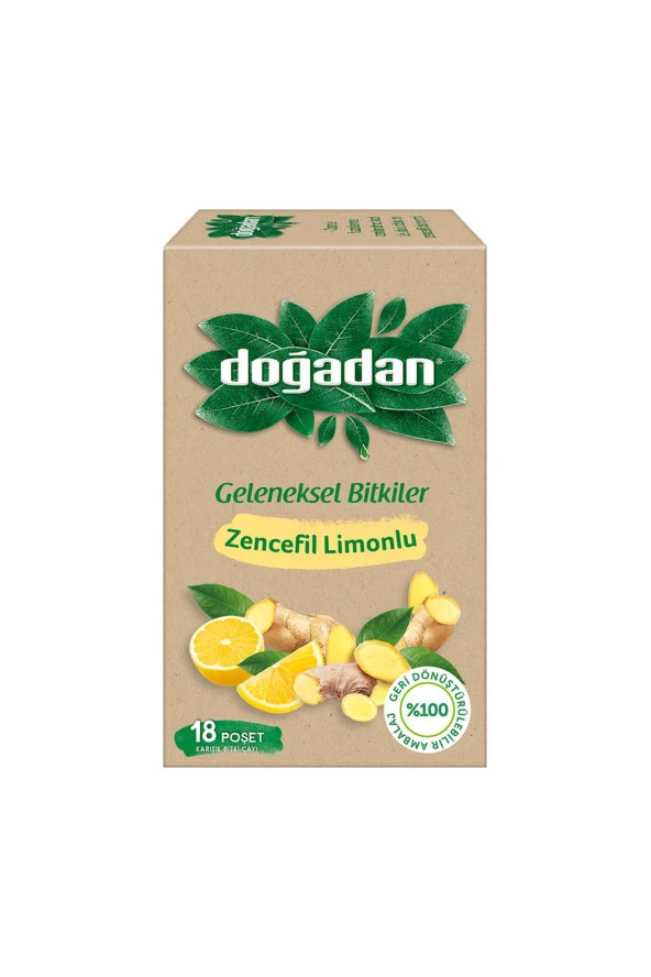 Doğadan Zencefil Limonlu Bitki Çayı 18'li