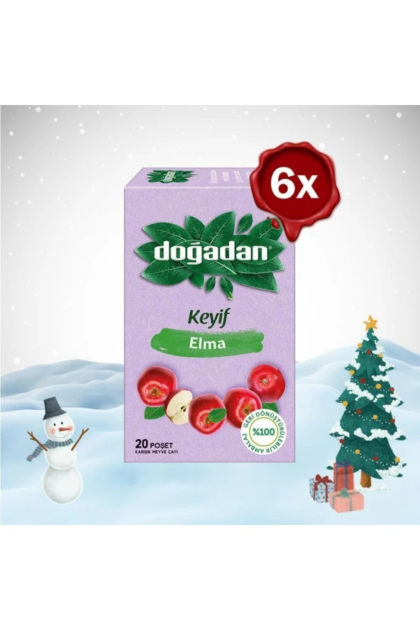 Doğadan Yılbaşı Paketi Elma Çayı 20'li X 6