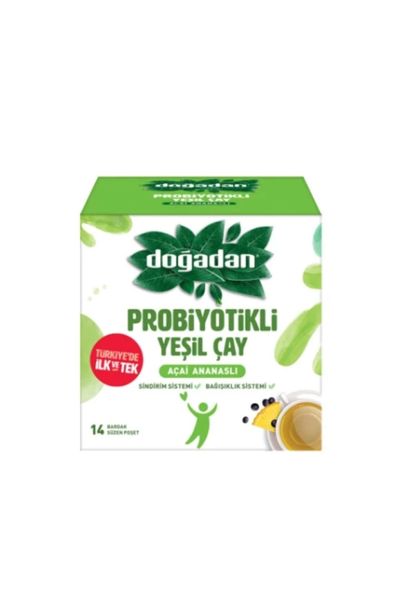 Doğadan Probiyotikli Yeşil Çay Sade Bitki Çayı 23.8 Gr. (6'LI)