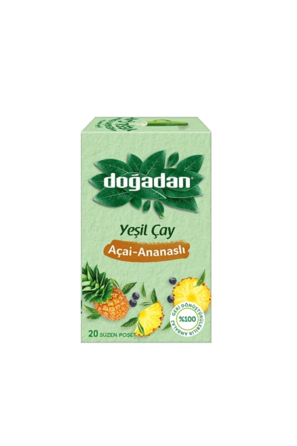 Doğadan Yeşil Çay Acai-Ananas (Bitki Çayı) 35 Gr. (6'lı)