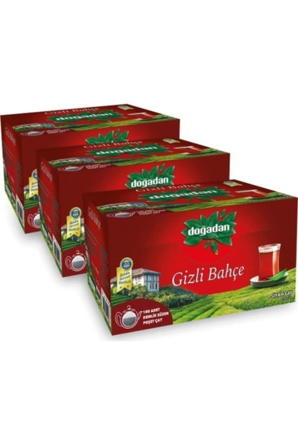 Doğadan Gizli Bahçe 100'lük  Demlik Poşet Çay 3'lü
