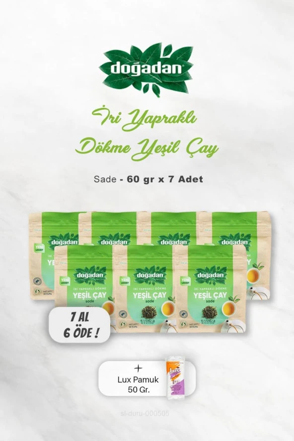 Doğadan Dökme Yeşil Çay Sade 60 gr 7 Al 6 Öde Ve Pamuk