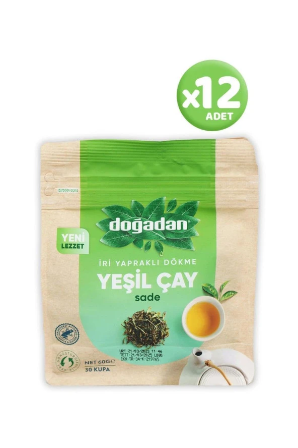 Doğadan Dökme Yeşil Çay Sade 60 Gr X 12 Adet