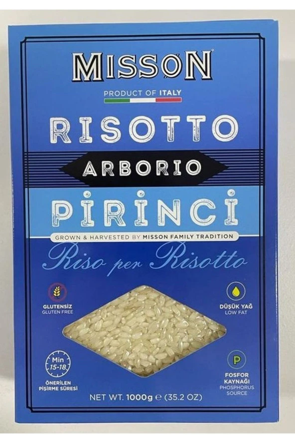 MİSSON Glutensiz Risotto Arborio Italyan Rice Pirinç 1 Kg - 1