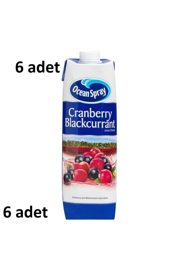 Ocean Spray Cranberry Blackcurrant Kızılcık Frenk Üzümü 1 Lt 6 Adet