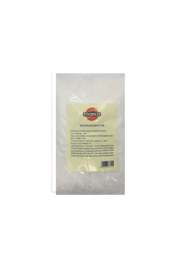 Foodco monosodyum glutamat çin tuzu 1 kg