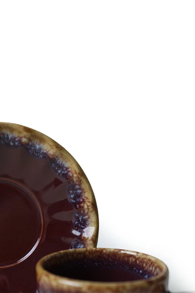 Keramika Shizen Mürdüm Sirius Çay Takımı 12 Parça 6 Kişilik Q45 - 8