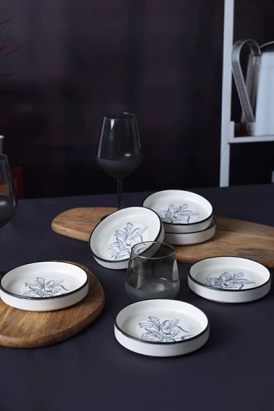 Keramika Keraart Shade Flowers Stackable Çerezlik / Sosluk 14 Cm 6 Adet 21847 - Resim 3