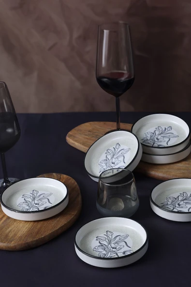 Keramika Keraart Shade Flowers Stackable Çerezlik / Sosluk 14 Cm 6 Adet 21847 - Resim 5