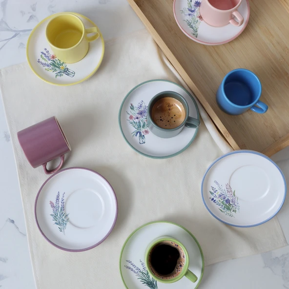 Keramika Elegant Blossoms Nordic Kahve Takımı 12 Parça 6 Kişilik 21788-93