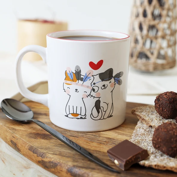 Keramika Keraart Cat Love Silindir Kupa 10 Cm