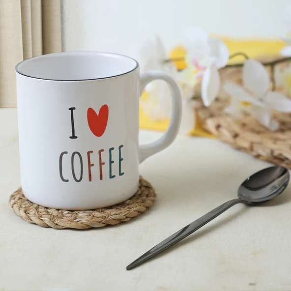 Keramika Keraart I Love Coffee Silindir Kupa 10 Cm