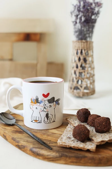 Keramika Keraart Cat Love Silindir Kupa 10 Cm ürün görseli 1