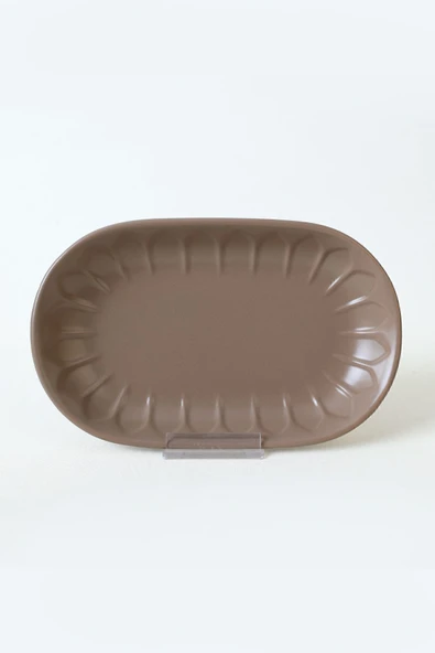Keramika Mat Toprak Taupe Badem Kayık Tabak 25 Cm 2 Adet 977 - Resim 6