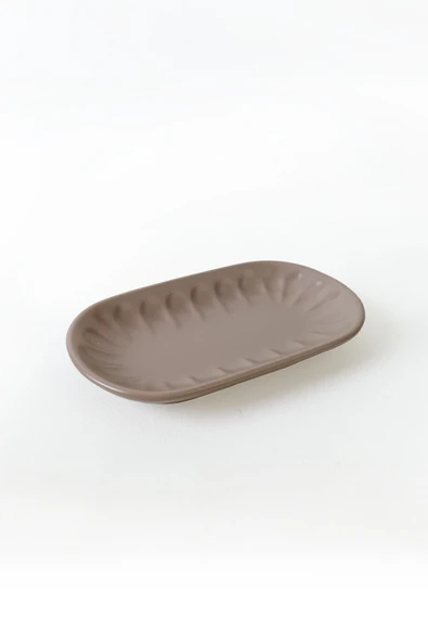 Keramika Mat Toprak Taupe Badem Kayık Tabak 22 Cm 2 Adet 977 - Resim 5