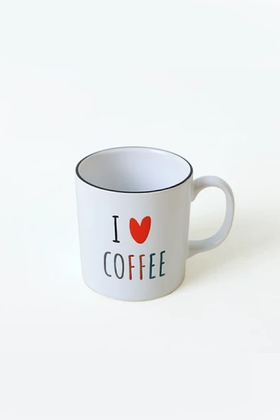 Keramika Keraart I Love Coffee Silindir Kupa 10 Cm - 3