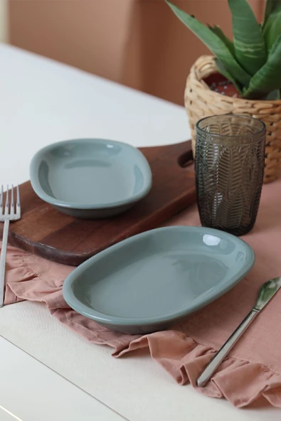 Keramika Yeşil Hitit Kayık Tabak 22 Cm 2 Adet 326 ürün görseli 1