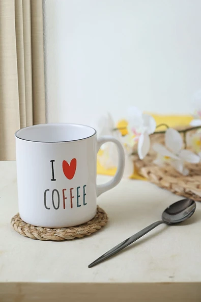 Keramika Keraart I Love Coffee Silindir Kupa 10 Cm
