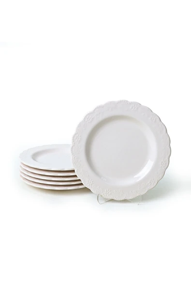 Keramika Krem Tango Pasta Tabağı 21 Cm 6 Adet 030 - Resim 6