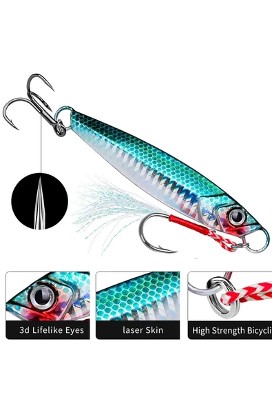 Jig Yem  Rapala Lures Yapay Yem Suni yem 21Gr 7cm Lrf Spin Avı Yem Asist Kancalı jig Yem - Resim 3