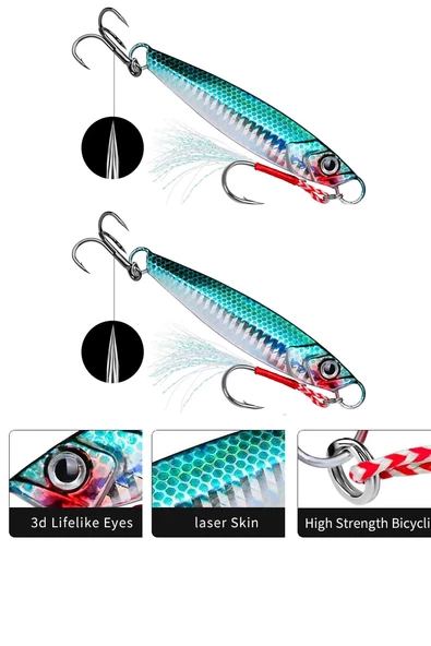 Jig Yem 2 Adet Rapala Lures Yapay Yem Suni yem 21Gr 7cm Lrf Spin Avı Yem Asist KancalıYem - 2