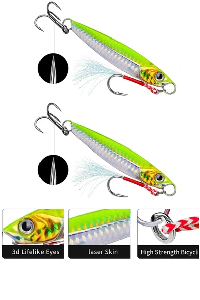 Jig Yem 2 Adet Rapala Lures Yapay Yem Suni yem 21Gr 7cm Lrf Spin Avı Yem Asist KancalıYem