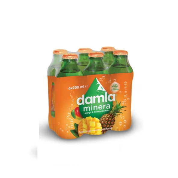 Damla Minera Mango Ananas Aromalı Maden Suyu 6 x 200 ML