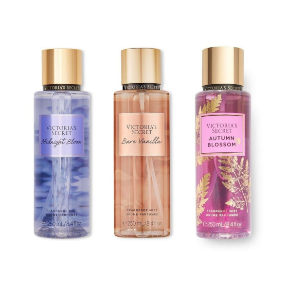 VICTORIA'S SECRET Bare Vanilla-Midnight Bloom-Autumn Blossom Vücut Spreyi Üçlü Set