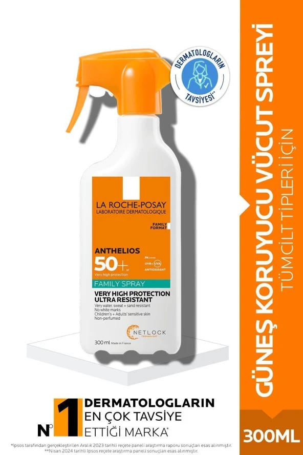 Anthelios Family Spray Spf+50 Tüm Cilt Tipleri Için Vücut Güneş Kremi