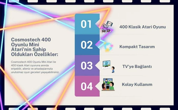 Cosmostech Sup Game Box Plus 400 Oyunlu Taşınabilir Mario Oyunlu Retro El Atarisi Siyah - 3
