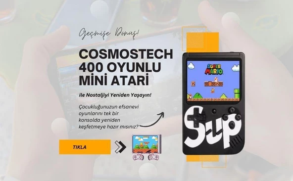 Cosmostech Sup Game Box Plus 400 Oyunlu Taşınabilir Mario Oyunlu Retro El Atarisi Siyah - 2